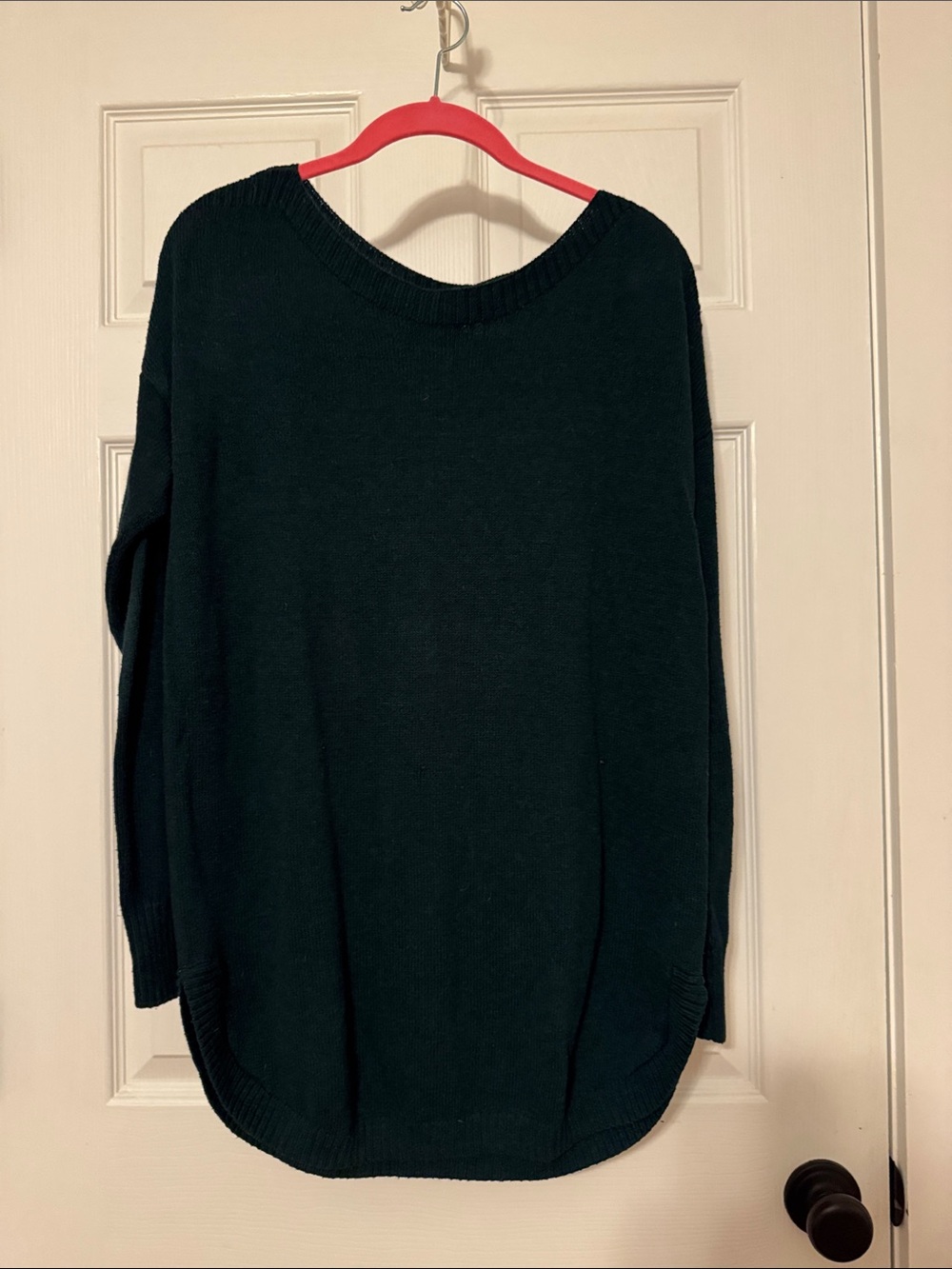 Old Navy Scoop Neck Pullover Dark Green Cotton Blend Sweater